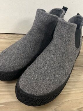 Hybrid Green Label Echo Shoes Gray Wool Chelsea Slip On Rubber Sole Mens 10 NWOB